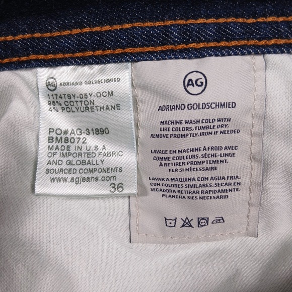 AG Adriano Goldschmied The Graduate Jeans Men's 36 Dark Wash Tailored Leg USA - Picture 4 of 7